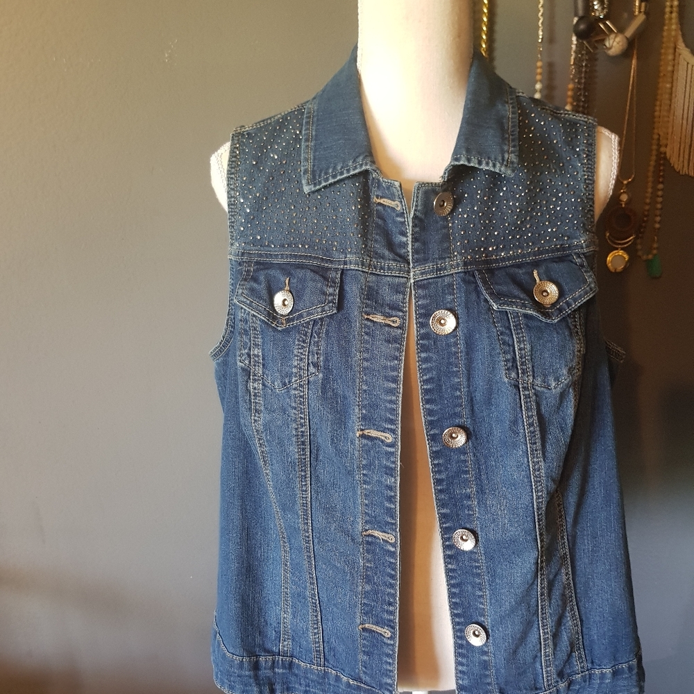 BACCINI studded denim vest